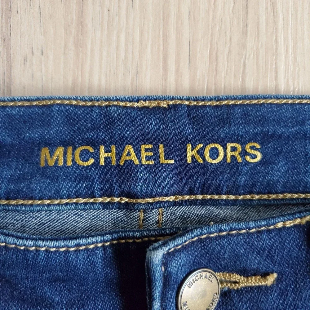 Michael Kors Jeans Womens 6 Blue Izzy Skinny Dark Wash Stretch Denim Logo